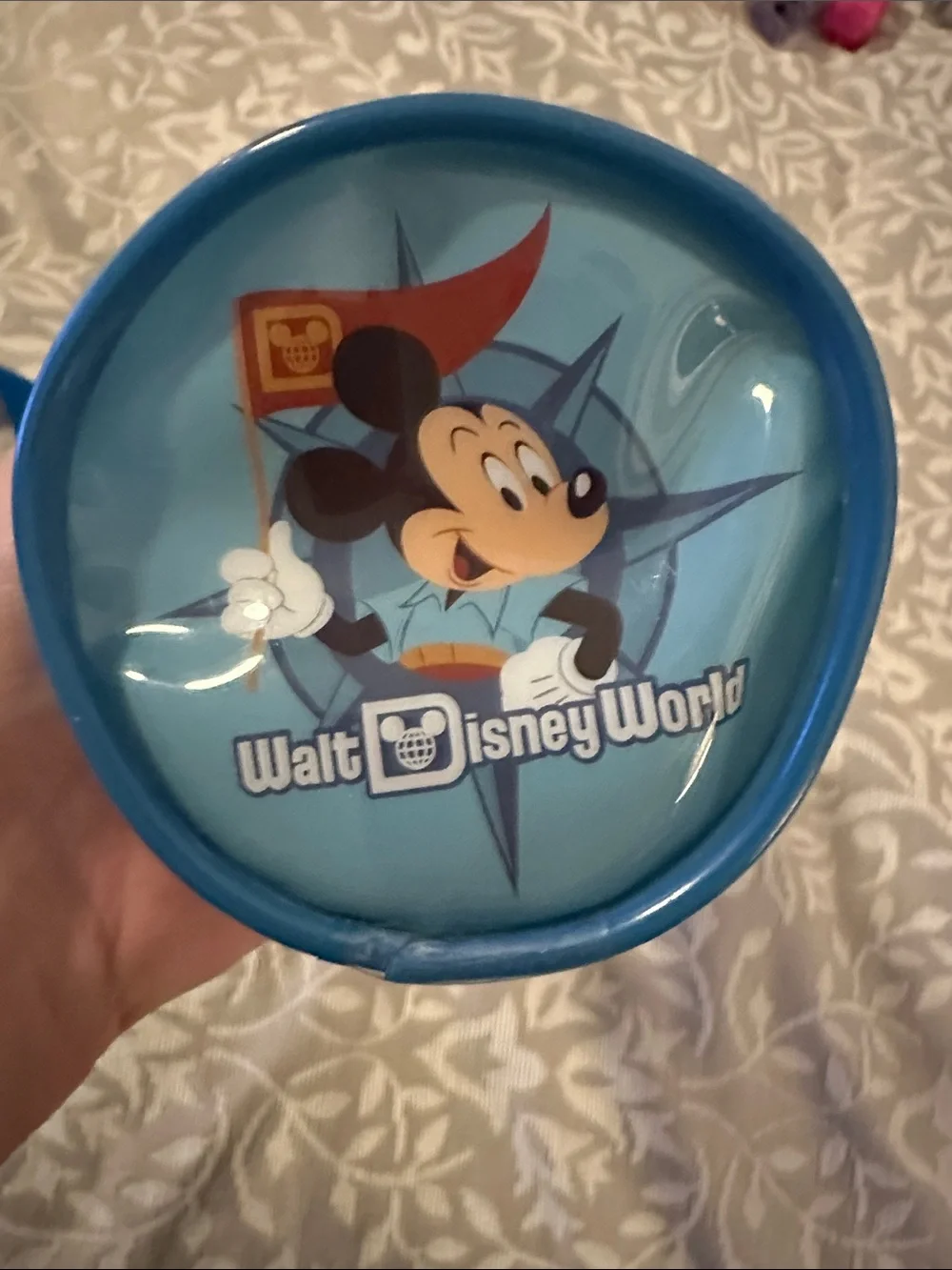 Disney Blue Mickey Mouse Water bottle holder with Walt Disney World Logo